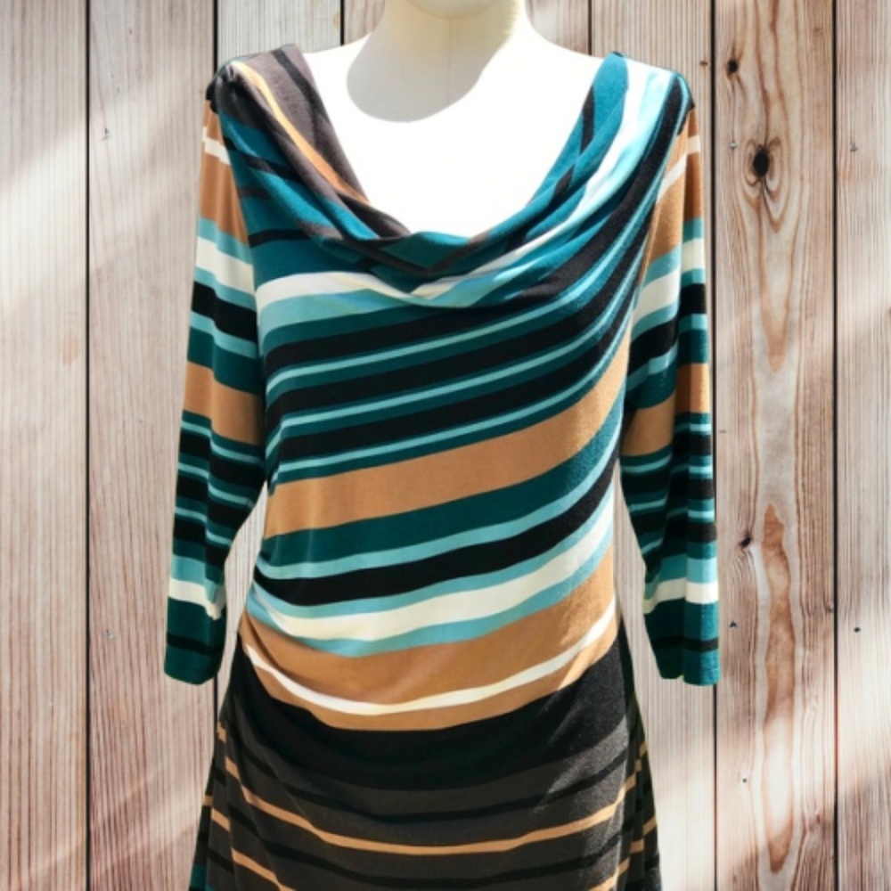 LOFT 3/4 length sleeve cowl neck dress LP